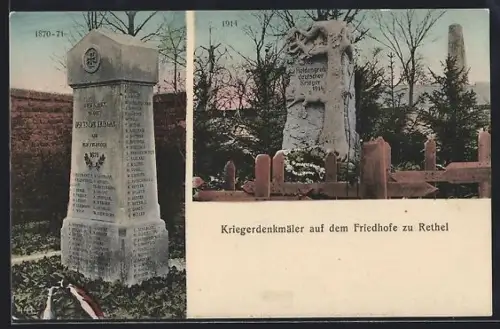 AK Rethel, Monuments aux morts du cimetière