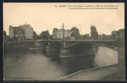 AK Sedan, Pont de la Gare construit en 1882 pour le service de la nouvelle gare