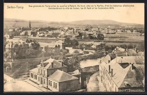 AK Sedan-Torcy, Vue générale de Torcy prise du quartier d`Asfeld, côté de la Marfée