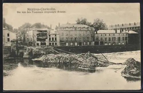 AK Mézières-Charleville, Pont détruit