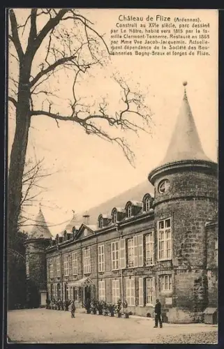 AK Flize /Ardennes, Château de Flize avec son architecture du XVIe siècle et son parc dessiné par Le Nôtre