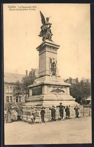 AK Sedan, Le Monument 1870, oeuvre du sculpteur Croisy