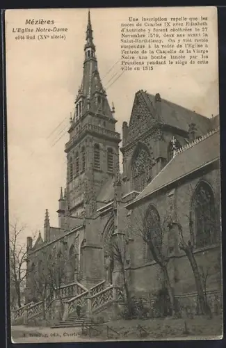 AK Mézières, L`Église Notre-Dame côté Sud, XVe siècle