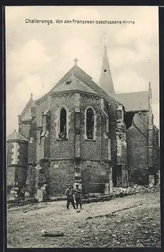 AK Challerange, Église endommagée par les tirs francais