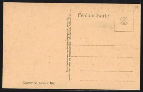 AK Charleville, Grande Rue animée avec boutiques et passants