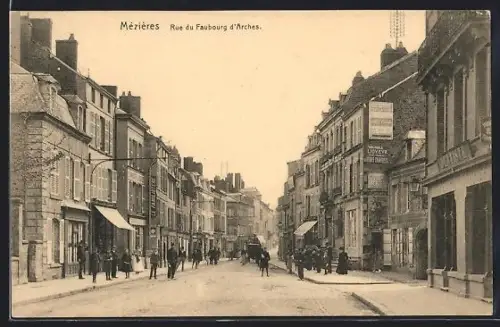 AK Mézières, Rue du Faubourg d`Arches animée