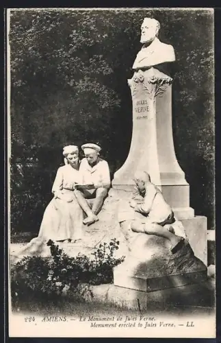 AK Amiens, Le Monument de Jules Verne
