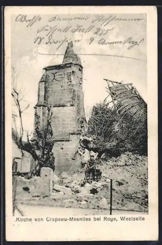 AK Crapeau-Mesniles /Roye, Église, côté ouest