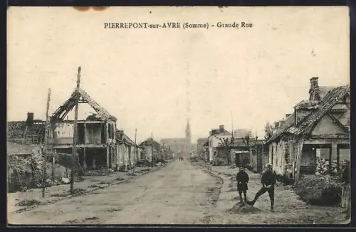 AK Pierrepont-sur-Avre /Somme, Grande Rue