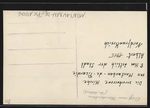 AK Montauban-de-Picardie, Église en ruines après un bombardement