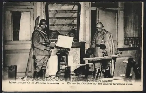 AK Roye, Maison saccagée par les Allemands en retraite