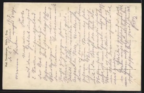 Foto-AK Templeux-le-Fosse, Rue enneigée avec passants et bâtiments en hiver