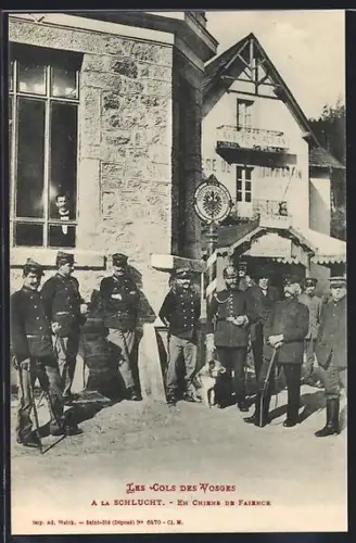 AK La Schlucht, En réserve de fabrique devant l`auberge