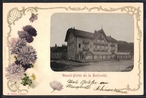 AK La Schlucht, Grand-Hôtel de la Schlucht avec décoration florale
