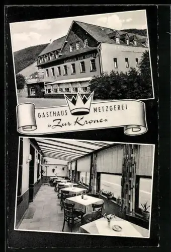 AK Oberfell /Mosel, Gasthaus zur Krone, Bes. Gebr. Christ