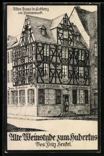 AK Koblenz, Hotel-Restaurant Zum Hubertus am Florinsmarkt