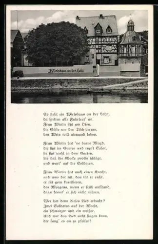 AK Niederlahnstein, Wirtshaus an der Lahn, Inh. Frau Kath. Dietrich