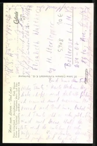 AK Bad Ems, Hotel zum Löwen, Bes. Franz Linkebach