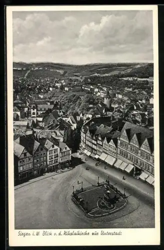 AK Siegen i. W., Blick v. d. Nikolaikirche zur Unterstadt