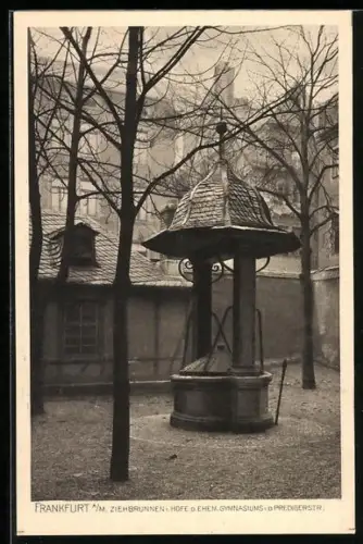 AK Frankfurt a. M., Ziehbrunnen, im Hof des ehemaligen Gymnasium Predigerstrasse