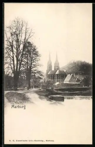 AK Marburg, Blick zur Elisabethkirche