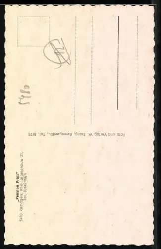 AK Remagen, Vorderansicht der Pension Prinz in der Strasse Rheinpromenade 21