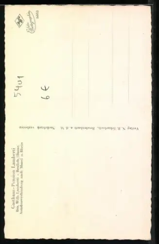 AK Beulich /Hunsrück, Gasthaus Lamberti, Bes. Wilh. Lamberti, Schwimmbad