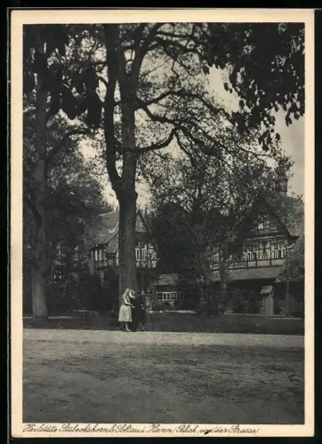 AK Soltau, Stübeckshorn, Heilstätte der Landesversicherungsanstalt Hannover, Leute im Garten