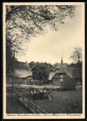 AK Stübeckshorn b. Soltau, Heilstätte Stübeckshorn der Landesversicherungsanstalt Hannover, Blick in den Wirtschaftshof