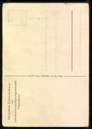 AK Soltau, Stübeckshorn, Heilstätte der Landesversicherungsanstalt Hannover, Leute im Garten