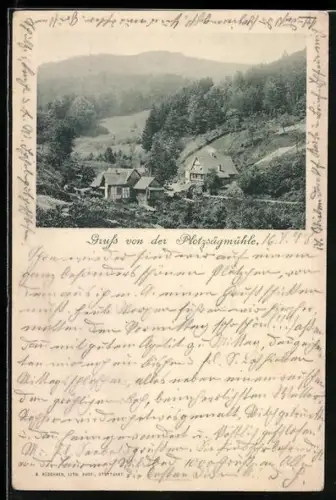 AK Plotzsägmühle, Blick auf die Gebäude der Sägmühle