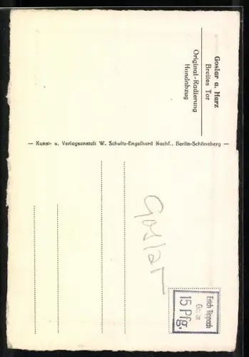 Künstler-AK Goslar a. Harz, Strassenpartie am Breiten Tor