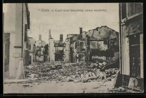 AK Étain, Gravement endommagée par le feu des obus pendant le combat