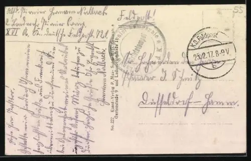 AK Richecourt, Pfarrhaus en ruines après la destruction