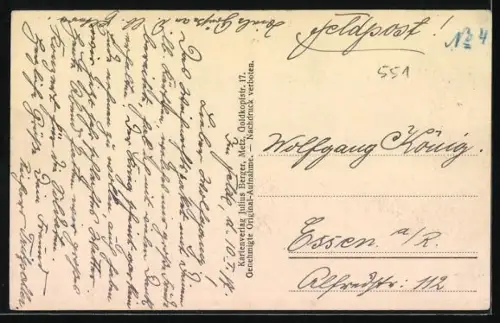 AK Moulotte, Rue principale avec maisons traditionnelles et charrette