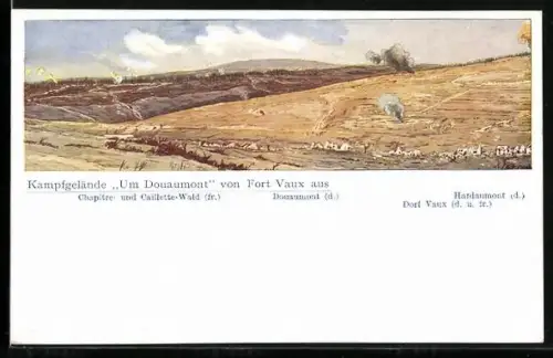 AK Douaumont, Champ de bataille depuis le Fort Vaux