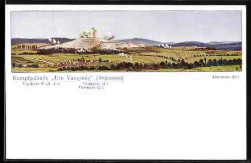 AK Vauquois, Champ de bataille pendant la Première Guerre mondiale