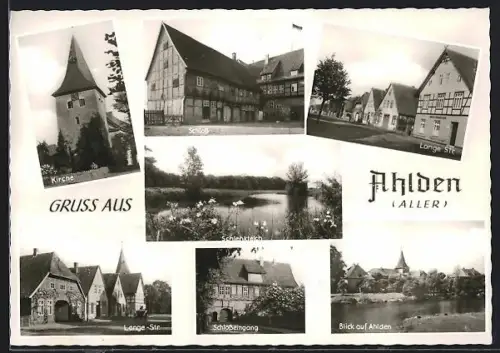 AK Ahlden /Aller, Kirche, Schloss, Lange Strasse