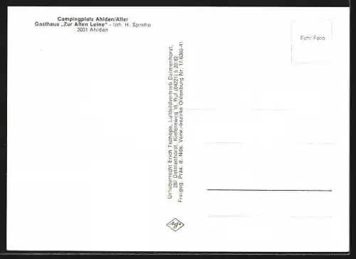 AK Ahlden /Aller, Campingplatz, Gasthaus Zur Alten Leine, Inh. H. Sprehe