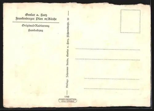 AK Goslar a. Harz, Frankenberger Plan mit Kirche