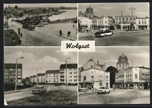AK Wolgast, Hafen, Platz der Jugend, Dr.-Theodor-Neubauer-Strasse