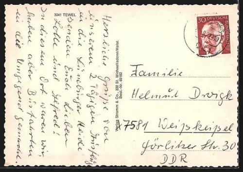 AK Tewel, Fachwerkhaus, Teich, Schwimmbad