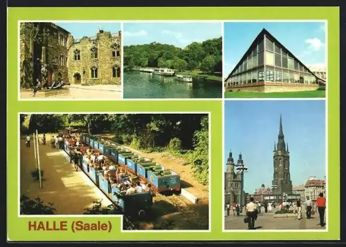 AK Halle /Saale, Moritzburg, Saale, Peissnitzbahn, Marktplatz