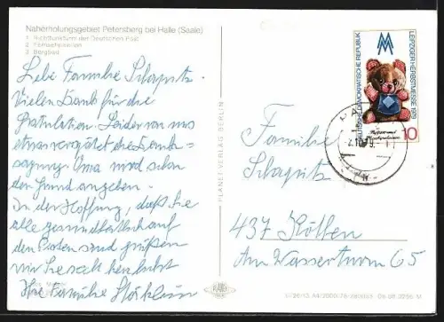 AK Petersberg bei Halle, Richtfunkturm, Berggaststätte, Freibad