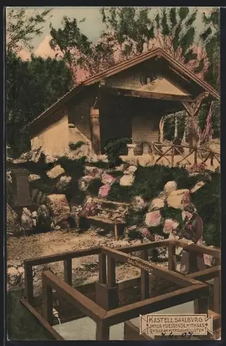 AK Saalburg, Kastell Saalburg, Limes-Freilichtmuseum mit Haus und Ausgrabungen