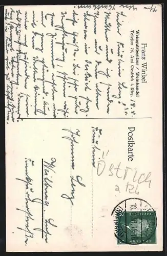 AK Oestrich a. Rh., Gasthaus Zum Schwanen