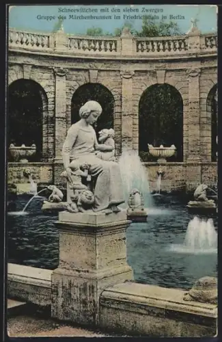 AK Berlin, Schneewittchen mit den sieben Zwergen, Märchenbrunnen im Friedrichshain