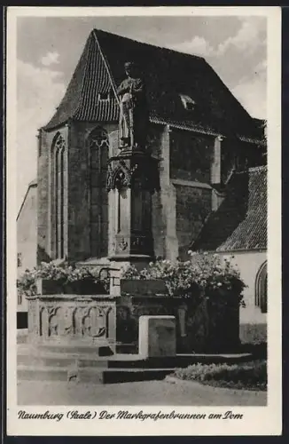AK Naumburg /Saale, Markgrafenbrunnen am Dom