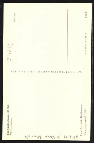 AK Bad Frankenhausen /Kyffh., Oberkirchgasse, Blick zur Kirche