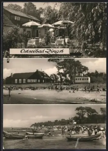 AK Zingst / Ostsee, HO-Strandcafé und Milchbar, HO-Gaststätte Kurhaus